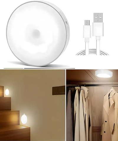 Motion Sensor Light for Home with USB Charging Wireless Self Adhesive LED Night Light