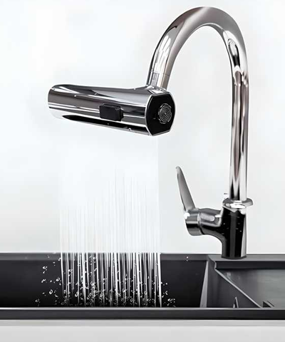 3 in 1 360° Waterfall Kitchen Faucet, Touch Faucet, Extender for Kitchen Sink